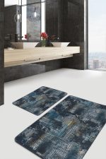 - PaspasTakimi-2li-Set750-Gorsel-5 - Realhomes  2'li Set Lacivert Zeminde Eskitme Motifli Etnik Desenli Eskitme Motifli Vintage  2'li Banyo & Mutfak Paspas Takımı Realhomes