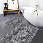 2'li Set Kırmızı - Yeşil Zeminde Otantik Motifli Osmanlı Desenli Vintage Avangarde  2'li Banyo & Mutfak Paspas Takımı Realhomes