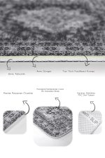 - PaspasTakimi-2li-Set754-Gorsel-3 - Realhomes  2'li Set Gri Zeminde Yöresel Motifli Eskitme Desenli Avangarde Eskitme Motifli  2'li Banyo & Mutfak Paspas Takımı Realhomes