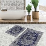 2'li Set Turuncu Zeminde Uşak Motifli Geleneksel Desenli Avangarde Etnik Motifler  2'li Banyo & Mutfak Paspas Takımı Realhomes