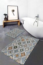 - PaspasTakimi-2li-Set761-Gorsel-1 - Realhomes  2'li Set Geleneksel Zeminde Kilim Motifli Pers Desenli Eskitme Motifli Sade & Şık  2'li Banyo & Mutfak Paspas Takımı Realhomes