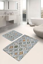 - PaspasTakimi-2li-Set761-Gorsel-5 - Realhomes  2'li Set Geleneksel Zeminde Kilim Motifli Pers Desenli Eskitme Motifli Sade & Şık  2'li Banyo & Mutfak Paspas Takımı Realhomes