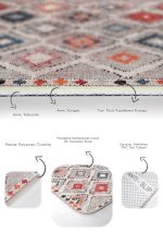 - PaspasTakimi-2li-Set762-Gorsel-3 - Realhomes  2'li Set Çok Renkli Zeminde Kilim Motifli Pers Desenli Vintage Avangarde  2'li Banyo & Mutfak Paspas Takımı Realhomes