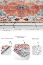 - PaspasTakimi-2li-Set772-Gorsel-3 - Realhomes 2'li Set Kırmızı Zeminde Geleneksel Motifli Uşak Desenli Eskitme Motifli Avangarde 2'li Banyo & Mutfak Paspas Takımı Realhomes