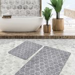 2'li Set Siyah - Beyaz Zeminde Dalmaçyalı Motifli Kürk Desenli Sade & Şık Klasik  2'li Banyo & Mutfak Paspas Takımı Realhomes