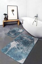 - PaspasTakimi-2li-Set779-Gorsel-4 - Realhomes  2'li Set Mavi - Gri Zeminde Eskitme Motifli Retro Desenli Eskitme Motifli Vintage  2'li Banyo & Mutfak Paspas Takımı Realhomes