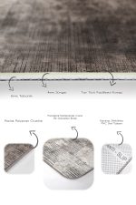 2'li Set Kahverengi Zeminde Eskitme Motifli Retro Desenli Eskitme Motifli Vintage  2'li Banyo & Mutfak Paspas Takımı Realhomes