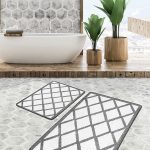 2'li Set Siyah Zeminde Yazı Motifli Thankful Desenli Sade & Şık Klasik  2'li Banyo & Mutfak Paspas Takımı Realhomes