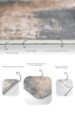 - PaspasTakimi-2li-Set787-Gorsel-3 - Realhomes 2'li Set Gri - Bej Zeminde Eskitme Motifli Örgü Desenli Eskitme Motifli Vintage 2'li Banyo & Mutfak Paspas Takımı Realhomes