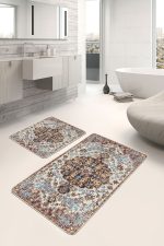 - PaspasTakimi-2li-Set790-Gorsel-5 - Realhomes 2'li Set Antika Zeminde Anadolu Motifli Geleneksel Desenli Avangarde Eskitme Motifli 2'li Banyo & Mutfak Paspas Takımı Realhomes