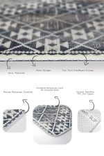 2'li Set Gri - Bej Zeminde Aztek Motifli Eskitme Desenli Geometrik Klasik  2'li Banyo & Mutfak Paspas Takımı Realhomes