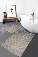 - PaspasTakimi-2li-Set801-Gorsel-5 - Realhomes  2'li Set Krem Zeminde Morrocan Motifli Otantik Desenli Geometrik Eskitme Motifli  2'li Banyo & Mutfak Paspas Takımı Realhomes