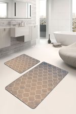 - PaspasTakimi-2li-Set802-Gorsel-2 - Realhomes  2'li Set Krem Zeminde Morrocan Motifli Otantik Desenli Geometrik Vintage  2'li Banyo & Mutfak Paspas Takımı Realhomes