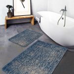 2'li Set Krem Zeminde Morrocan Motifli Otantik Desenli Geometrik Vintage  2'li Banyo & Mutfak Paspas Takımı Realhomes