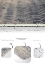 - PaspasTakimi-2li-Set805-Gorsel-3 - Realhomes  2'li Set Füme - Bej Zeminde Antik Motifli Dokuma Halı Desenli Eskitme Motifli Geometrik  2'li Banyo & Mutfak Paspas Takımı Realhomes