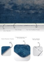 - PaspasTakimi-2li-Set814-Gorsel-3 - Realhomes 2'li Set Mavi Zeminde Eskitme Motifli Antik Desenli Eskitme Motifli Vintage 2'li Banyo & Mutfak Paspas Takımı Realhomes