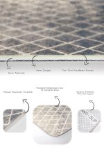 2'li Set Krem Zeminde Baklava Motifli Eskitme Desenli Geometrik Eskitme Motifli  2'li Banyo & Mutfak Paspas Takımı Realhomes