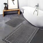 2'li Set   Geometrik Motifli Örme Desenli Geometrik Klasik  2'li Banyo & Mutfak Paspas Takımı Realhomes