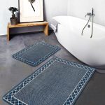 2'li Set Krem - Ekru Zeminde Etnik Motifli Kilim Desenli Etnik Motifler Eskitme Motifli  2'li Banyo & Mutfak Paspas Takımı Realhomes