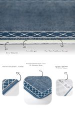 - PaspasTakimi-2li-Set820-Gorsel-3 - Realhomes 2'li Set Mavi Zeminde Çerçeveli Motifli Örgü Desenli Klasik Geometrik 2'li Banyo & Mutfak Paspas Takımı Realhomes