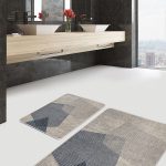 2'li Set Kahverengi Zeminde Yaprak Motifli Eskitme Desenli Floral Sade & Şık  2'li Banyo & Mutfak Paspas Takımı Realhomes