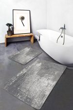 - PaspasTakimi-2li-Set828-Gorsel-1 - Realhomes  2'li Set Gri Zeminde Eskitme Motifli Antik Desenli Eskitme Motifli Vintage  2'li Banyo & Mutfak Paspas Takımı Realhomes