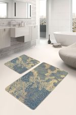 - PaspasTakimi-2li-Set829-Gorsel - Realhomes 2'li Set Sarı Zeminde Eskitme Motifli Geometrik Desenli Eskitme Motifli Geometrik 2'li Banyo & Mutfak Paspas Takımı Realhomes