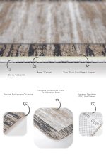 2'li Set Kahverengi Zeminde Çerçeveli Motifli Eskitme Desenli Sade & Şık Klasik  2'li Banyo & Mutfak Paspas Takımı Realhomes