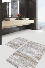 - PaspasTakimi-2li-Set836-Gorsel-4 - Realhomes 2'li Set Gri - Bej Zeminde Eskitme Motifli Eskitme Desenli Eskitme Motifli Klasik 2'li Banyo & Mutfak Paspas Takımı Realhomes