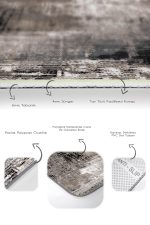 2'li Set Kahverengi - Siyah Zeminde Eskitme Motifli Retro Desenli Eskitme Motifli Sade & Şık  2'li Banyo & Mutfak Paspas Takımı Realhomes