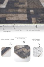 - PaspasTakimi-2li-Set838-Gorsel-3 - Realhomes  2'li Set Kahverengi Zeminde Eskitme Motifli Geometrik Desenli Geometrik Klasik  2'li Banyo & Mutfak Paspas Takımı Realhomes