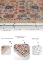 - PaspasTakimi-2li-Set849-Gorsel-3 - Realhomes 2'li Set Bej Zeminde Uşak Motifli Kilim Desenli Etnik Motifler Avangarde 2'li Banyo & Mutfak Paspas Takımı Realhomes