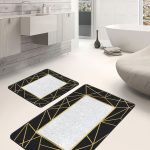 2'li Set Ekru Zeminde Etnik Motifli Vintage Desenli Etnik Motifler Sade & Şık  2'li Banyo & Mutfak Paspas Takımı Realhomes