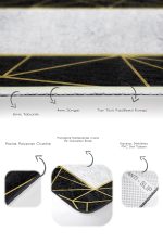 - PaspasTakimi-2li-Set855-Gorsel-3 - Realhomes  2'li Set Siyah Zeminde Çerçeveli Motifli Klasik Desenli Geometrik Klasik  2'li Banyo & Mutfak Paspas Takımı Realhomes