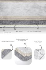 - PaspasTakimi-2li-Set859-Gorsel-3 - Realhomes  2'li Set Gri Zeminde Çerçeveli Motifli Antik Desenli Geometrik Klasik  2'li Banyo & Mutfak Paspas Takımı Realhomes