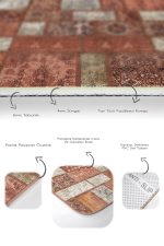 - PaspasTakimi-2li-Set864-Gorsel-3 - Realhomes 2'li Set Kahverengi Zeminde Patchwork Motifli Geleneksel Desenli Vintage Vintage 2'li Banyo & Mutfak Paspas Takımı Realhomes