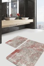 - PaspasTakimi-2li-Set871-Gorsel-1 - Realhomes  2'li Set Antika Zeminde Örgü Motifli Eskitme Desenli Eskitme Motifli Vintage  2'li Banyo & Mutfak Paspas Takımı Realhomes