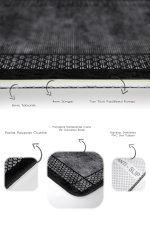 - PaspasTakimi-2li-Set873-Gorsel-3 - Realhomes  2'li Set Siyah Zeminde Çerçeveli Motifli Klasik Desenli Geometrik Klasik  2'li Banyo & Mutfak Paspas Takımı Realhomes