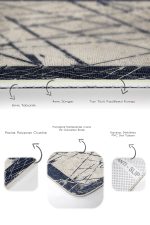 - PaspasTakimi-2li-Set877-Gorsel-3 - Realhomes  2'li Set Krem - Mavi Zeminde Çerçeveli Motifli Çizgi Desenli Vintage Eskitme Motifli  2'li Banyo & Mutfak Paspas Takımı Realhomes