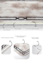 - PaspasTakimi-2li-Set878-Gorsel-3 - Realhomes  2'li Set Kahverengi Zeminde Çerçeveli Motifli Eskitme Desenli Geometrik Sade & Şık  2'li Banyo & Mutfak Paspas Takımı Realhomes