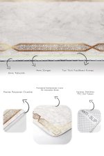 2'li Set Gold Zeminde Çerçeveli Motifli Eskitme Desenli Sade & Şık Geometrik  2'li Banyo & Mutfak Paspas Takımı Realhomes