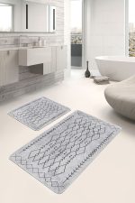 - PaspasTakimi-2li-Set903-Gorsel-4 - Realhomes 2'li Set Gri Zeminde Bohem Motifli Etnik Desenli Vintage Etnik Motifler 2'li Banyo & Mutfak Paspas Takımı Realhomes