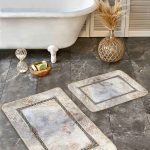 2'li Set Kırmızı Zeminde Hereke Motifli Geleneksel Desenli Etnik Motifler Klasik  2'li Banyo & Mutfak Paspas Takımı Realhomes