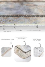 - PaspasTakimi-2li-Set905-Gorsel-3 - Realhomes 2'li Set Siyah - Gold Zeminde Çerçeveli Motifli Mermer Desenli Vintage Geometrik 2'li Banyo & Mutfak Paspas Takımı Realhomes