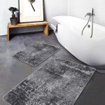 2'li Set Sarı - Siyah Zeminde Geometrik Motifli Modern Desenli Geometrik Sade & Şık  2'li Banyo & Mutfak Paspas Takımı Realhomes