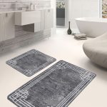 2'li Set Geleneksel Zeminde Kilim Motifli Patchwork Desenli Vintage Klasik  2'li Banyo & Mutfak Paspas Takımı Realhomes