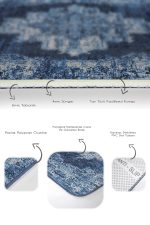 - PaspasTakimi-2li-Set916-Gorsel-3 - Realhomes  2'li Set Mavi Zeminde Göbekli Halı Motifli Kilim Desenli Avangarde Klasik  2'li Banyo & Mutfak Paspas Takımı Realhomes