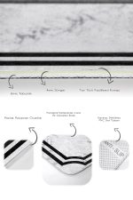 - PaspasTakimi-2li-Set919-Gorsel-3 - Realhomes  2'li Set Siyah - Gri Zeminde Çerçeveli Motifli Mermer Desenli Geometrik Klasik  2'li Banyo & Mutfak Paspas Takımı Realhomes