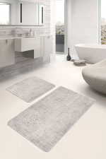 - PaspasTakimi-2li-Set924-Gorsel - Realhomes  2'li Set Bej Zeminde Geleneksel Motifli Kilim Desenli Eskitme Motifli Sade & Şık  2'li Banyo & Mutfak Paspas Takımı Realhomes