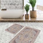 2'li Set Etnik Zeminde Osmanlı Motifli Retro Desenli Etnik Motifler Klasik  2'li Banyo & Mutfak Paspas Takımı Realhomes